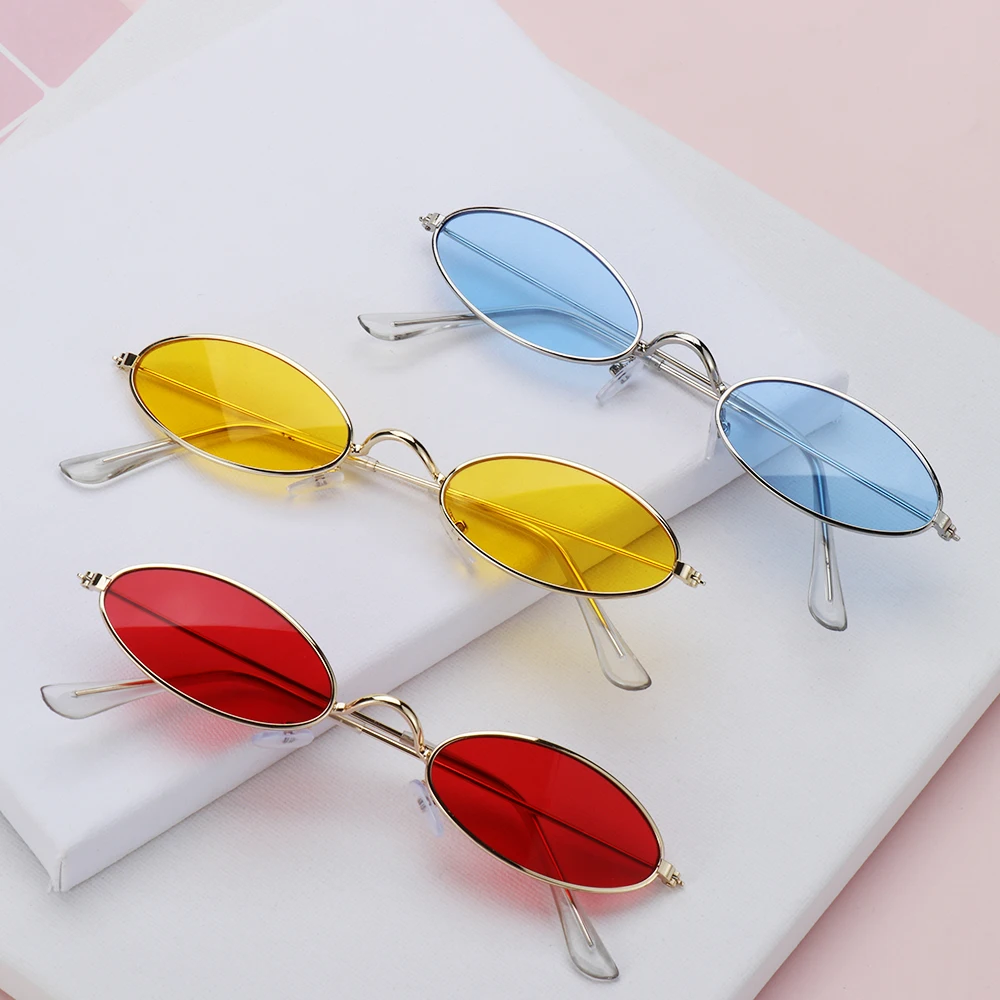 

1PC Fashion Design Retro Small Oval Sunglasses Okulary Vintage Shades Sun Glasses for Men Women blue light Eyeglasses