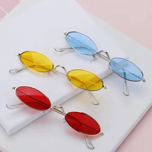 1PC Fashion Design Retro Small Oval Sunglasses Vintage Shades Sun Glasses for Men Women Anti-blue li