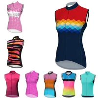 fashion woman vest sleeves cycling jersey jacket bicycle mtb shirt downhill ride road mountain fitness sport bike summer top