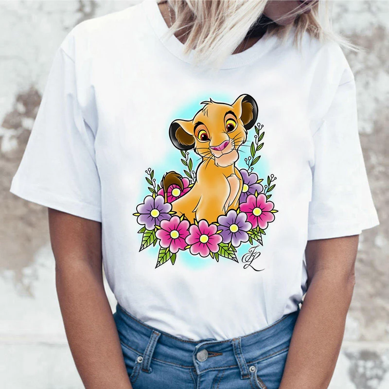 3095 Забавная рубашка хакуна матата Женская Harajuku Ullzang The Lion King кавайная футболка Femme летняя футболка Модный Топ Футболка женская футболка - Цвет: 3095