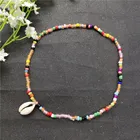 JCYMONG новое ожерелье-чокер с эластичной линией для женщин ожерелье с разноцветными бусинами 4 мм 2019 богемное ожерелье с подвеской из натуральной ракушки