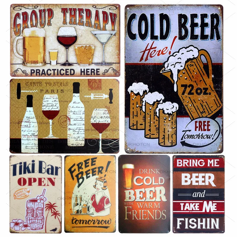 

Металлическая картина для групповой терапии, ретро, пиво, Оловянная табличка, Настенный декор для паба, кафе, бесплатное пиво, художественны...