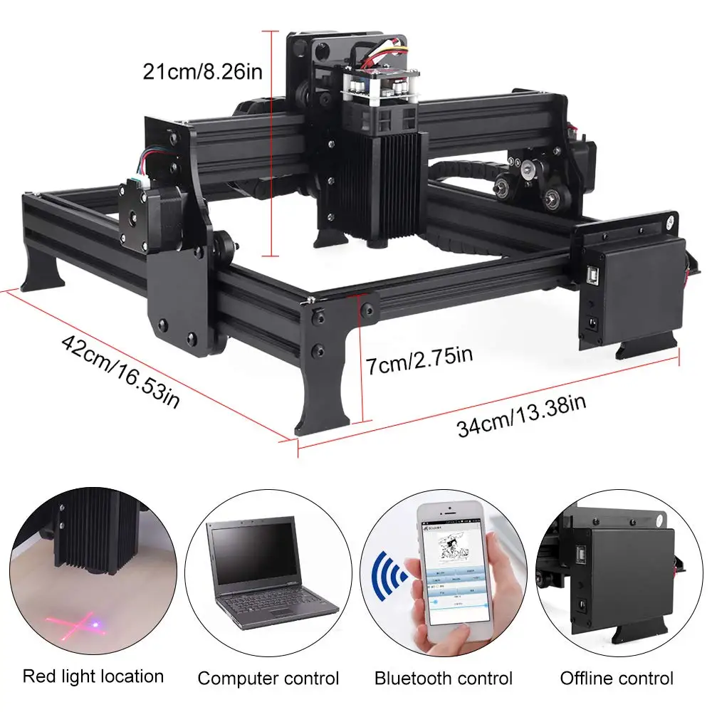 Лазерный гравер 3 Вт/7 Вт Модернизированный гравировальный станок с ЧПУ DIY