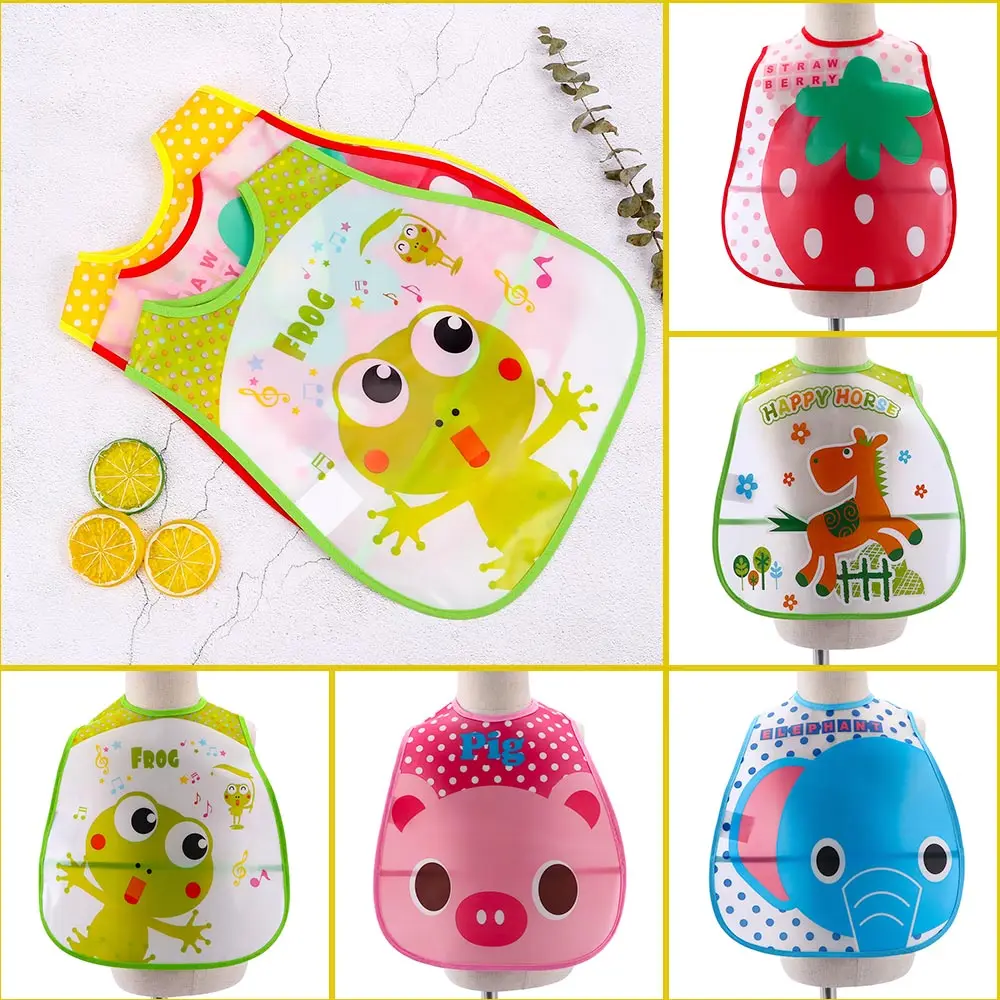 

Baby Girl Boy Feeding Bibs Waterproof Apron Cartoon Towel Kids Toddler Dinner baberos Bandanas Burp Cloths Folding Smock