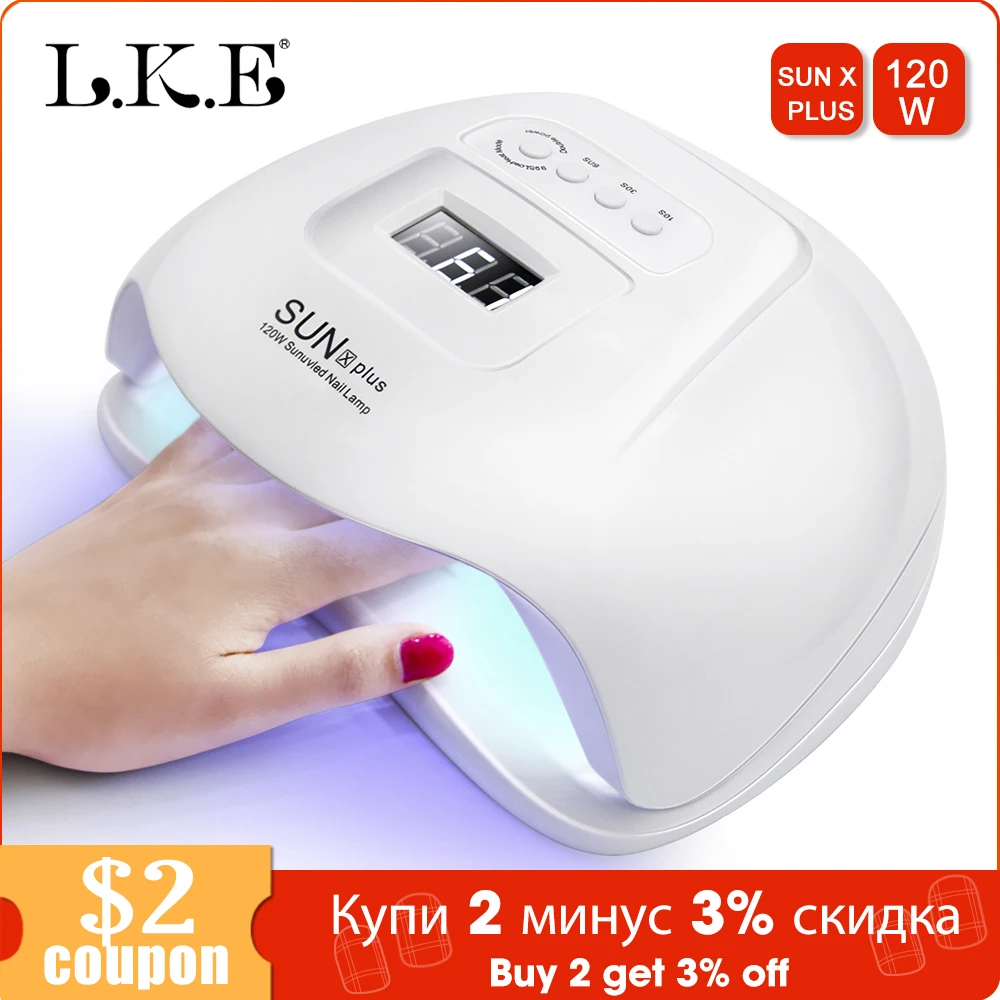 Светодиодная УФ лампа для ногтей LKE SUNX сушки 48 Вт/54 Вт с таймером на 30 и 60 сек ЖК