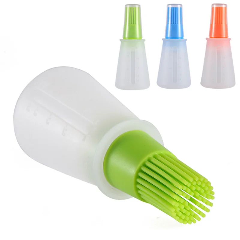 

1 Pcs Portable Silicone Oil Bottle with Brush Grill Oil Brushes Liquid Oil Pastry Home Kitchen Cooking Accessory Tools for BBQ