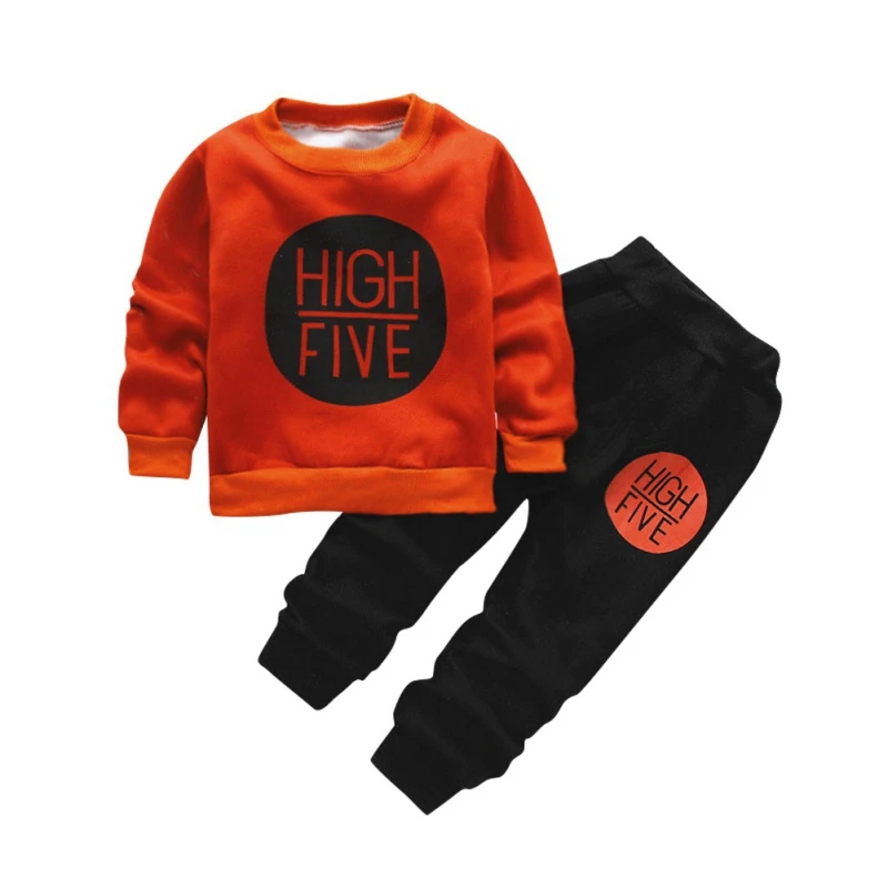 Осенняя одежда для малышей утепленная толстовка с длинными рукавами и буквенным