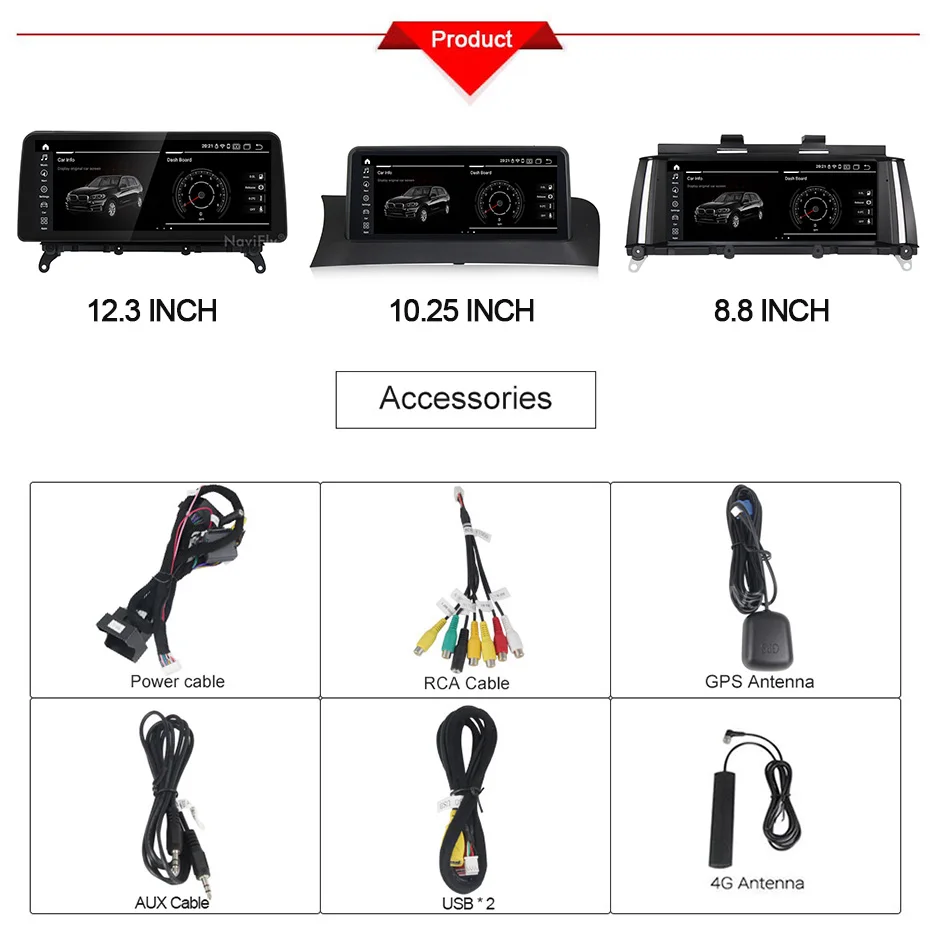 

NaviFly Android 10.0 Carplay Car Audio Navigation Multimedia DVD Radio Tape Recorder For BWM X3 F25 2010-2016 / X4 F26 2014-2016