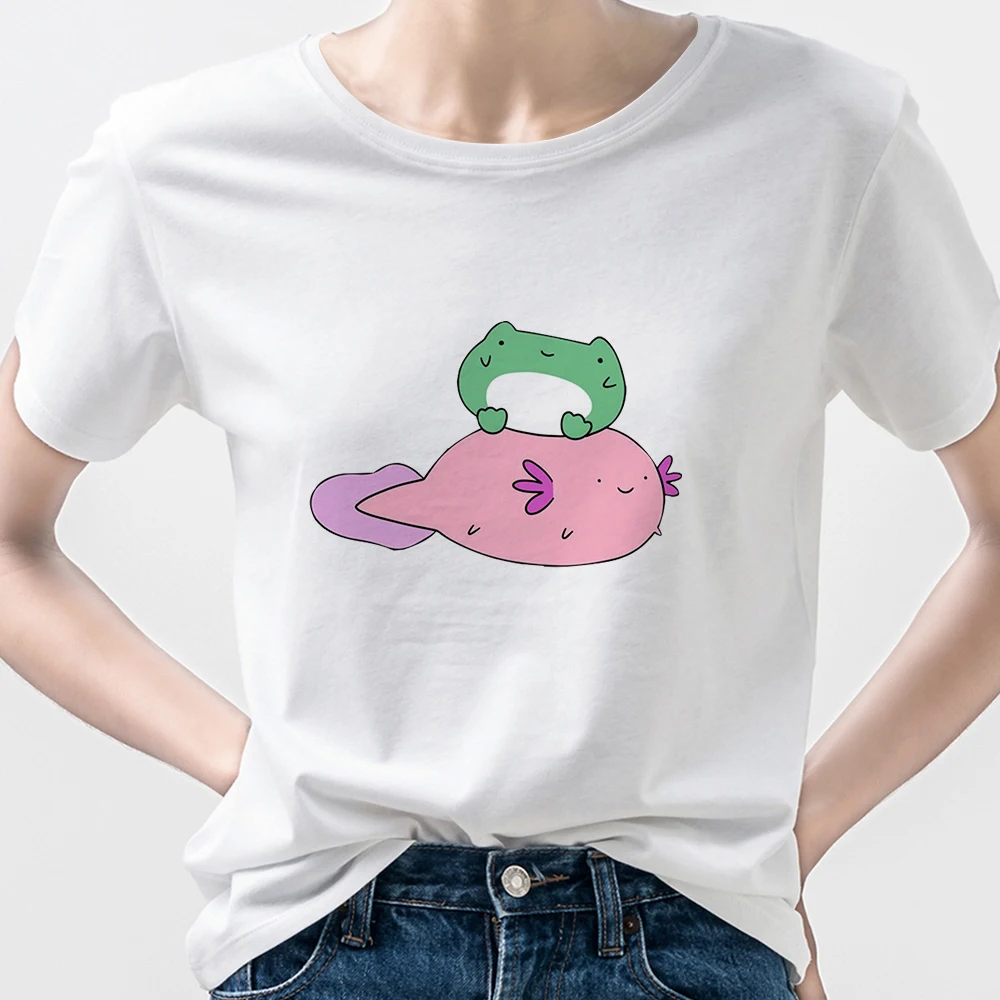 

Frog Crewneck Tshirt Cute Short Sleeve Shirt Fashion European Style Clothing Ropa Aesthetic Mujer O-neck Wholesale Dropshipping