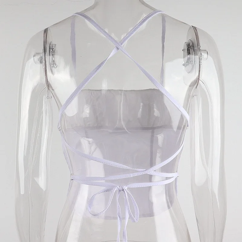 

ALLNeon 2000s Aesthetics Criss-Cross Lace-up Milk Maid Tops Y2K Fashion Bandage Backless Sexy Tanks Summer Clubwear Sleeveless