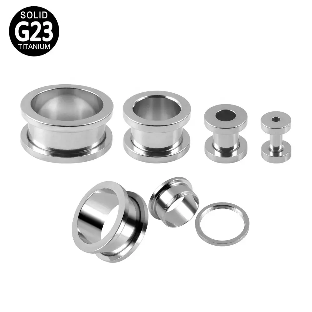 

2PCS G23 Titanium Ear Flesh Tunnel Plug Piercing Earlet Gauges Expanders Double Flared Flexible Tunnel Piercing Jewelry 3MM-25MM