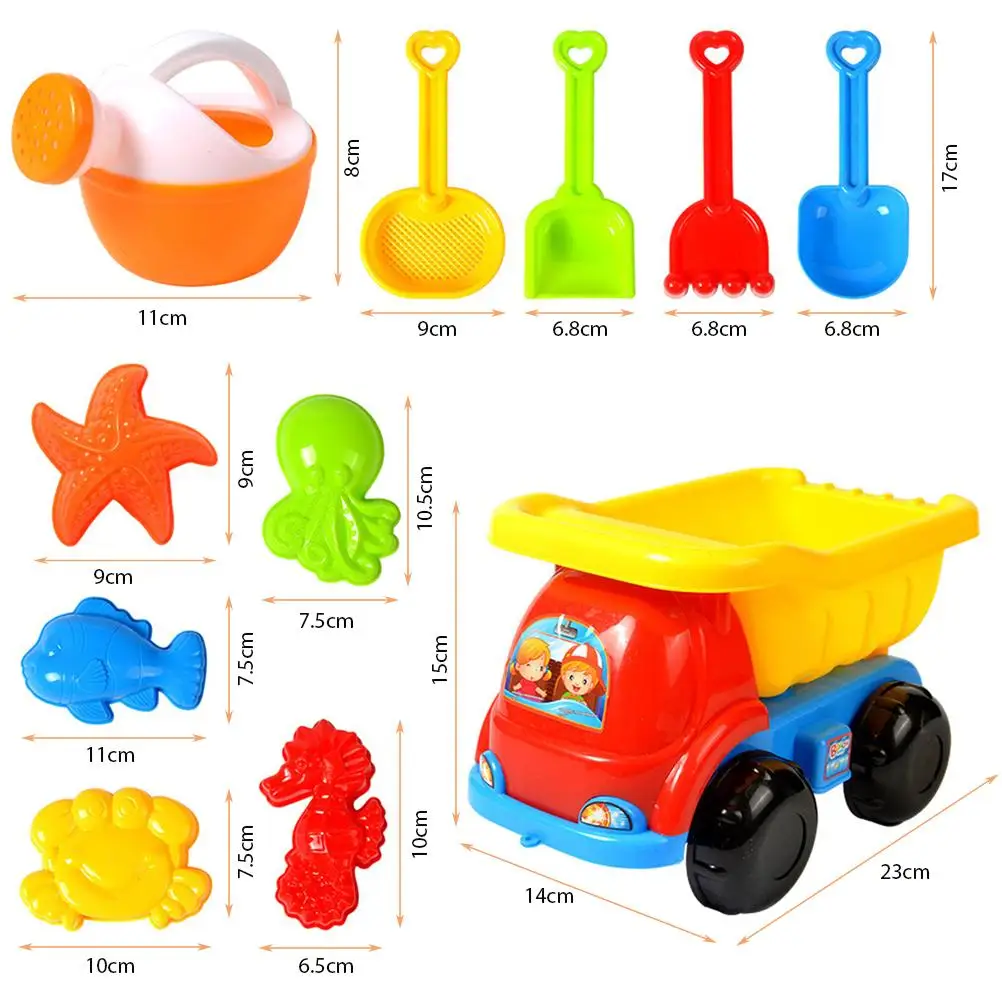11 шт. набор игрушек для пляжа песок детей с четырехколесной тележкой поливочная