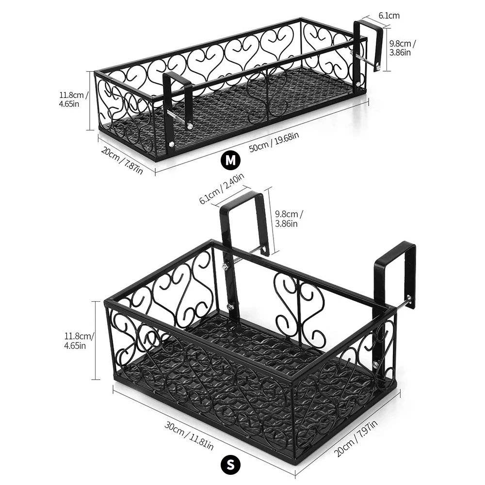 

Balcony Stand Storage Rack Deck Rail Hanging Flowerpot Railing Shelf Balcony Planter Shelf Fence Flower Holder Garden Organizer