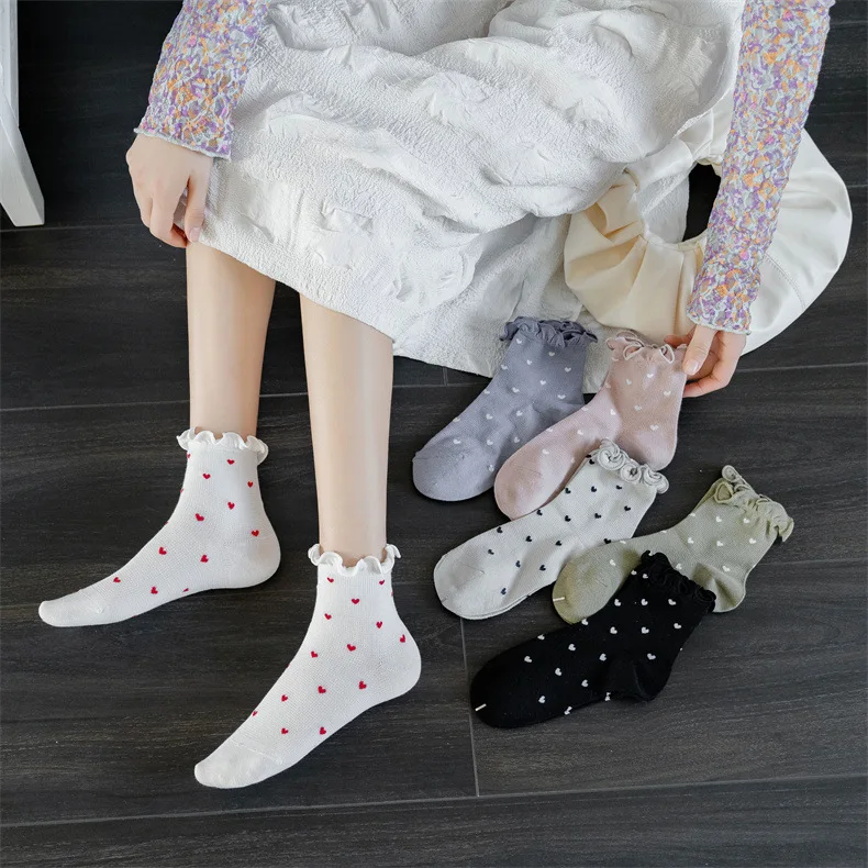 

10 Pair Sweet Lace Socks for Children In Spring and Summer Woman Socks
