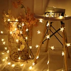Звезда светодиодная гирлянда 5 м 30 светодиодов, Сказочная гирлянда, фонарь, украшение для комнаты для девочек, праздник, день рождения, свадьба, декоративсветильник льник
