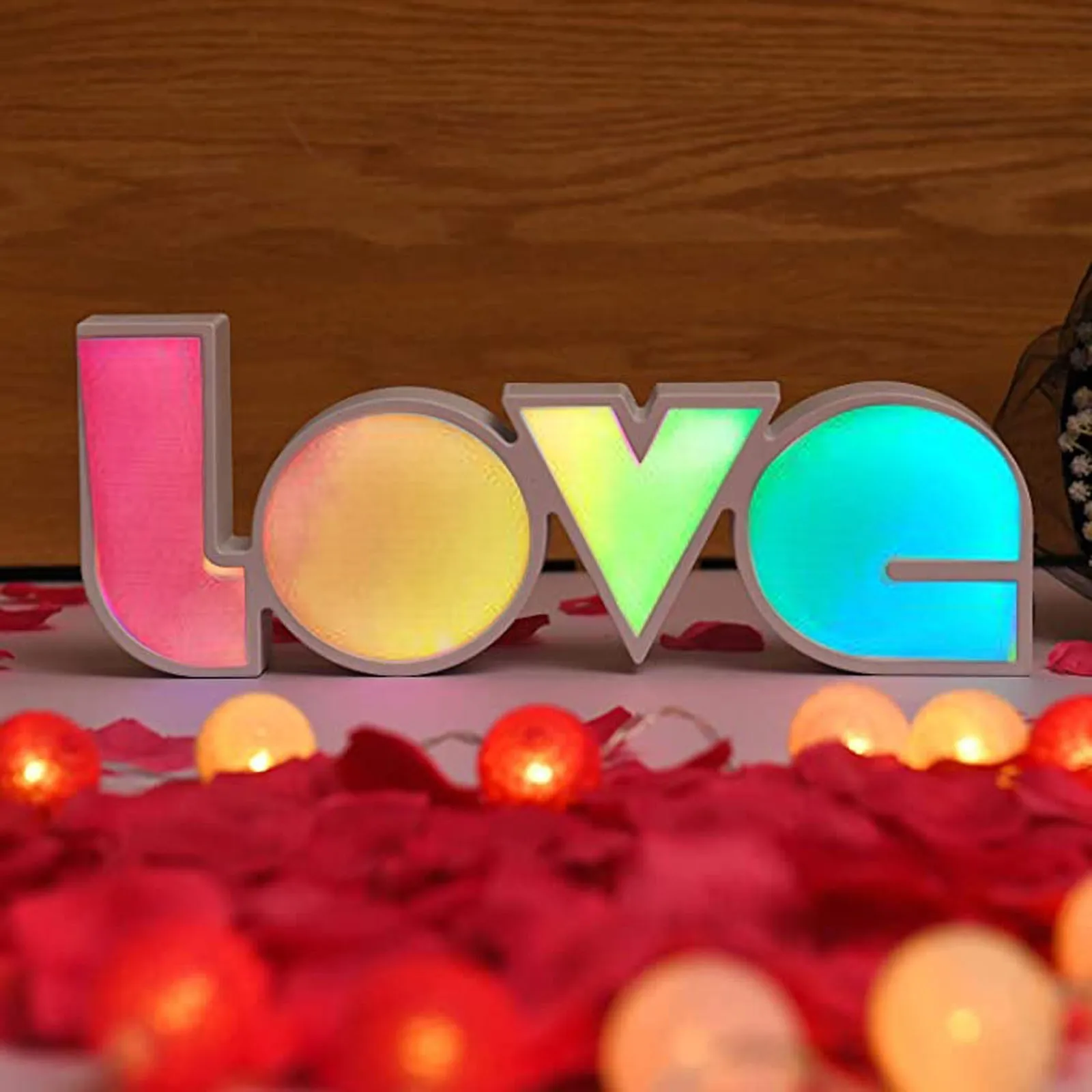 

LOVE Alphabet Lights Colorful LED Letter Lamp Decoration Night Light for Party Bedroom Wedding Birthday Christmas Decor Gift