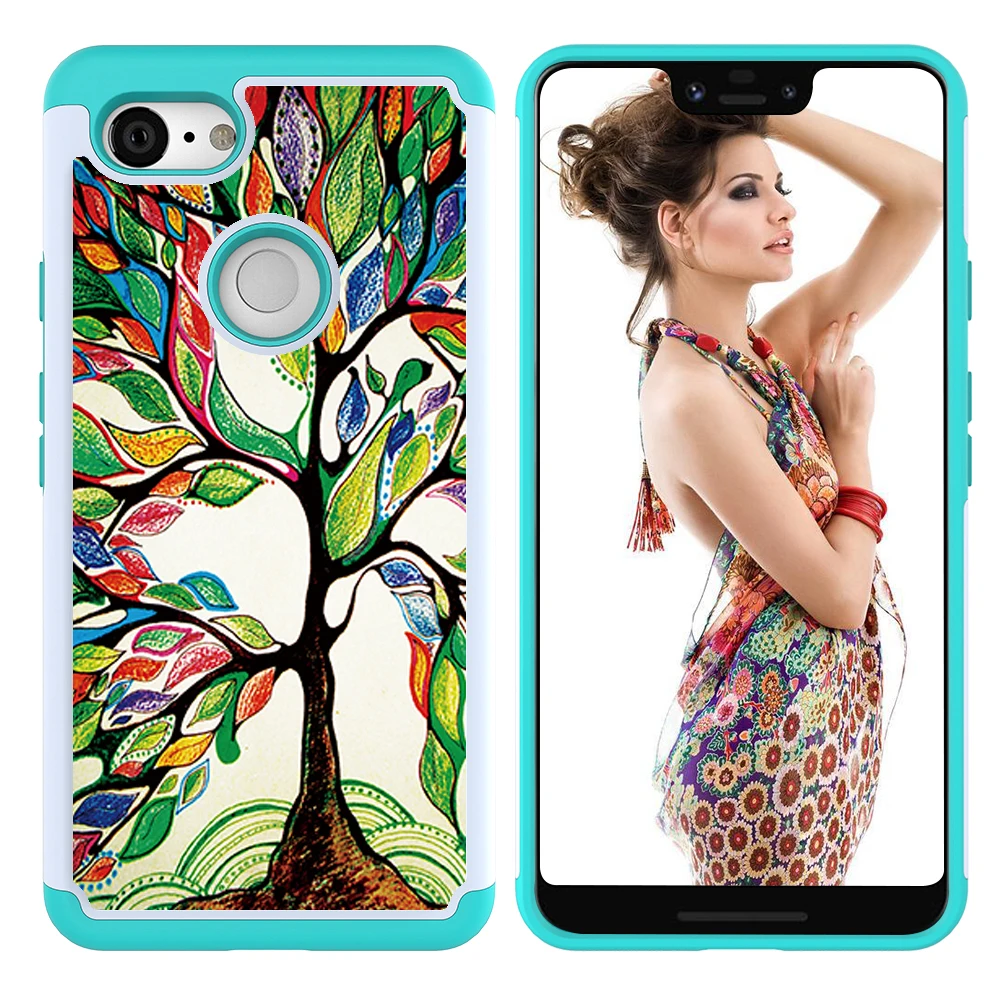 Чехол для Google Pixe 2 в 1 прочный резиновый гибридный жесткий пластиковый мягкий ТПУ