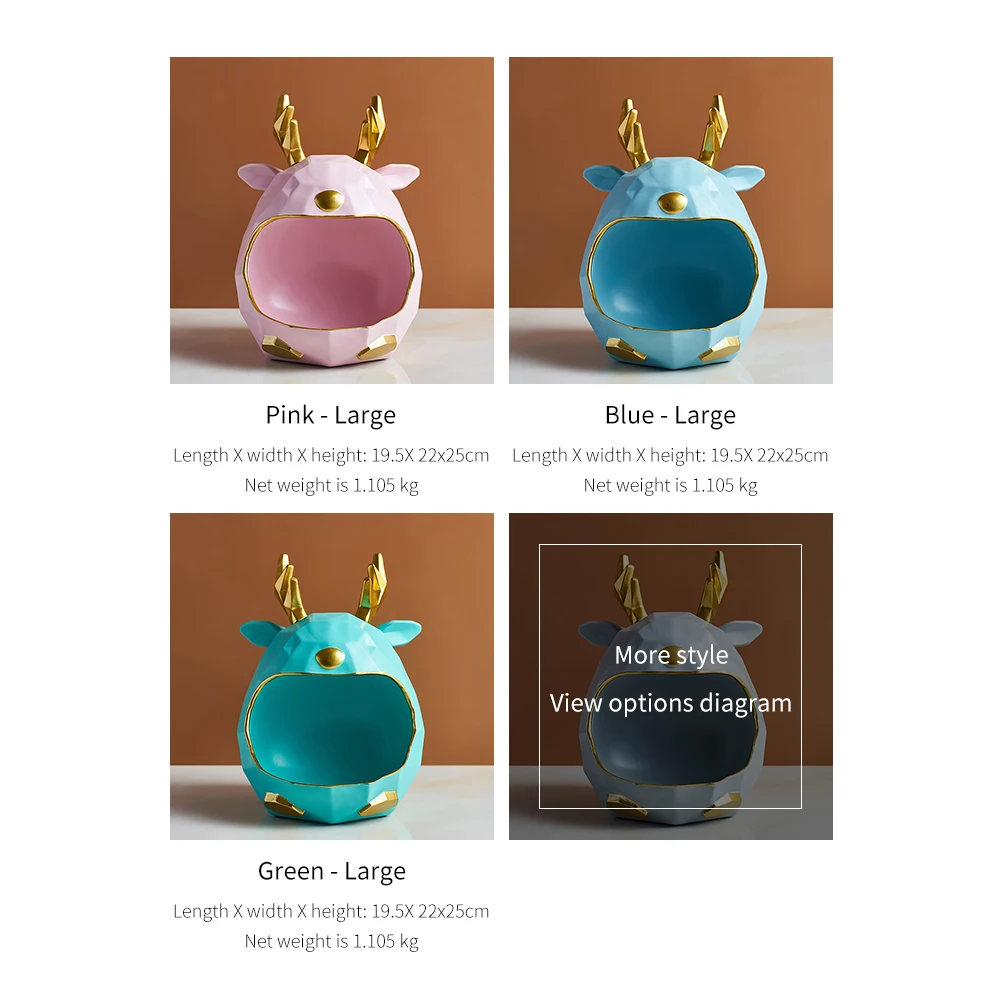 

Deer Storage Tank Resin Animal Model Nordic Home Decor Desktop Jewelry Storage Accessories Living Room Dining Table Decora Gifts
