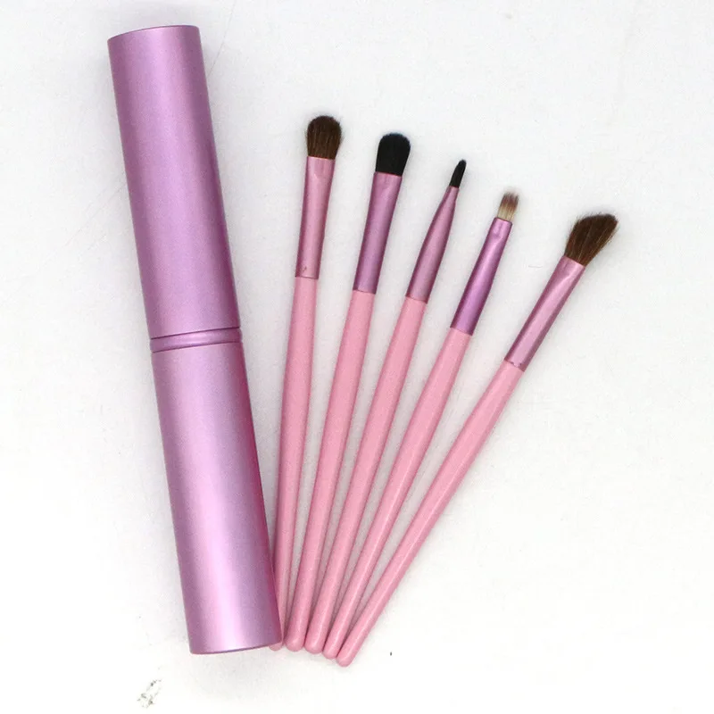 5 Professional Travel Portable Mini Eye Makeup Brush Sets Apply Smudge Eyeshadow Eyeliner Eyebrow Lip Blend | Красота и здоровье