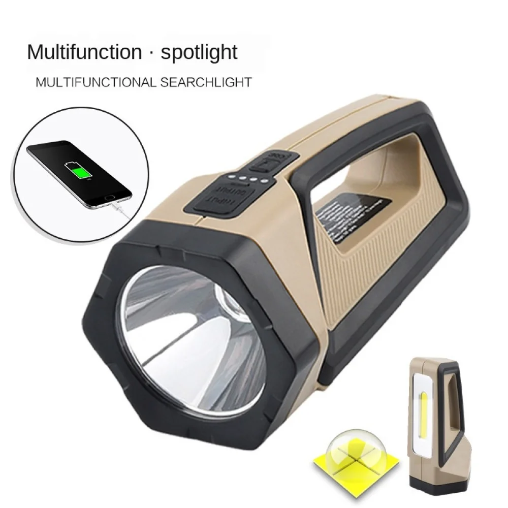 LED Portable Lamp New Xhp50 Strong Light Searchlight Flashlight Portable USB Rechargeable Outdoor Waterproof Multifunctional