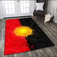 aboriginal flag indigenous sun painting art 3d design rug non slip mat dining room living room soft bedroom carpet