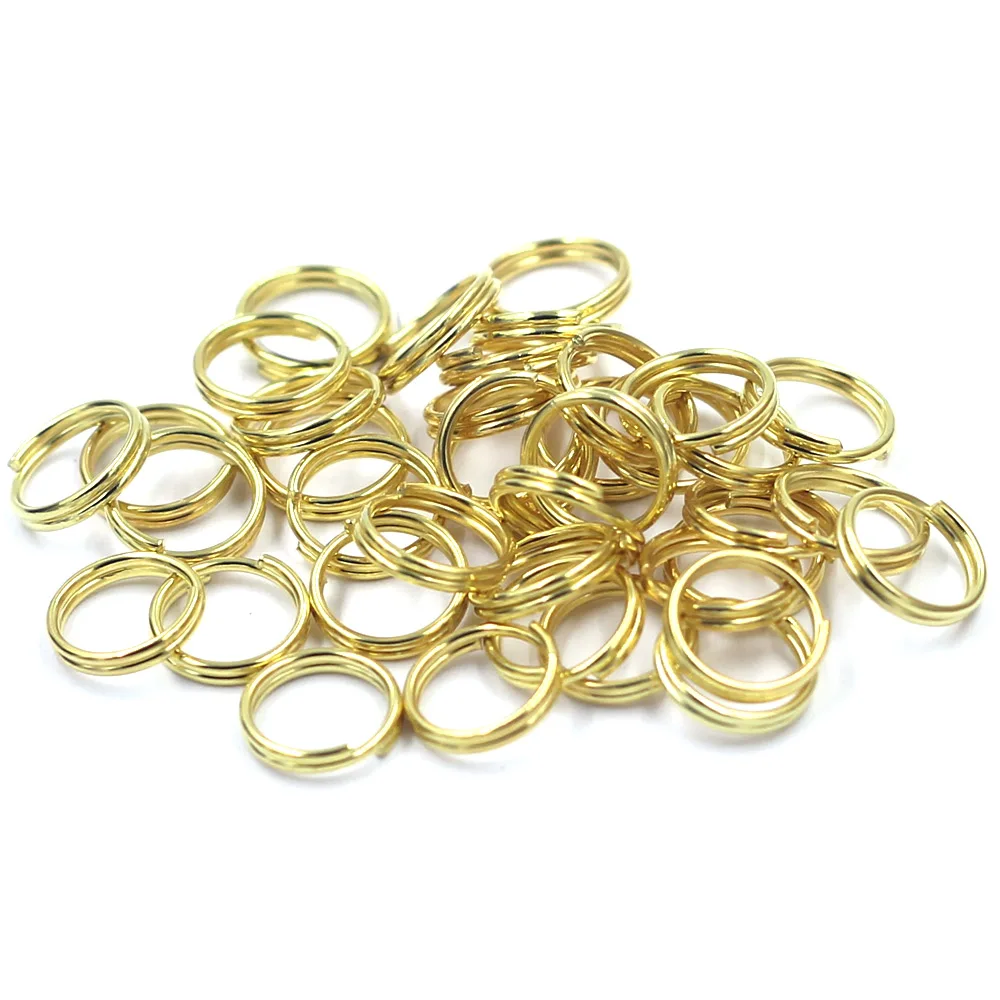 

200Pcs Open Jump Split Rings Gold Plated Double Loops For Necklaces Jewelry DIY Findings Charms 8mm Dia.