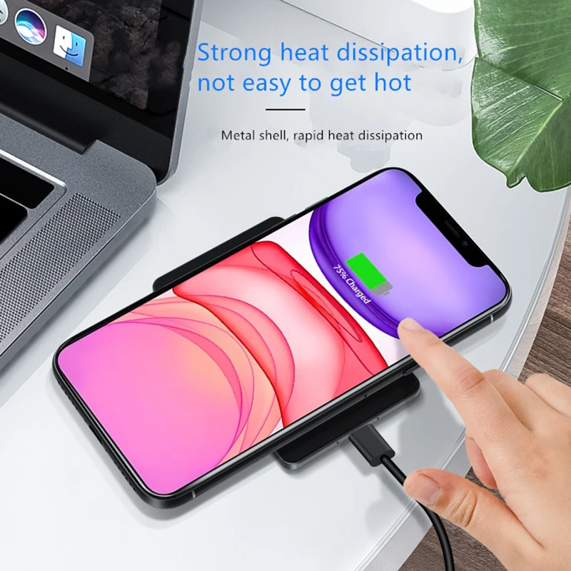 Ультратонкое Быстрое беспроводное зарядное устройство qi 15 Вт для iphone 11 XR