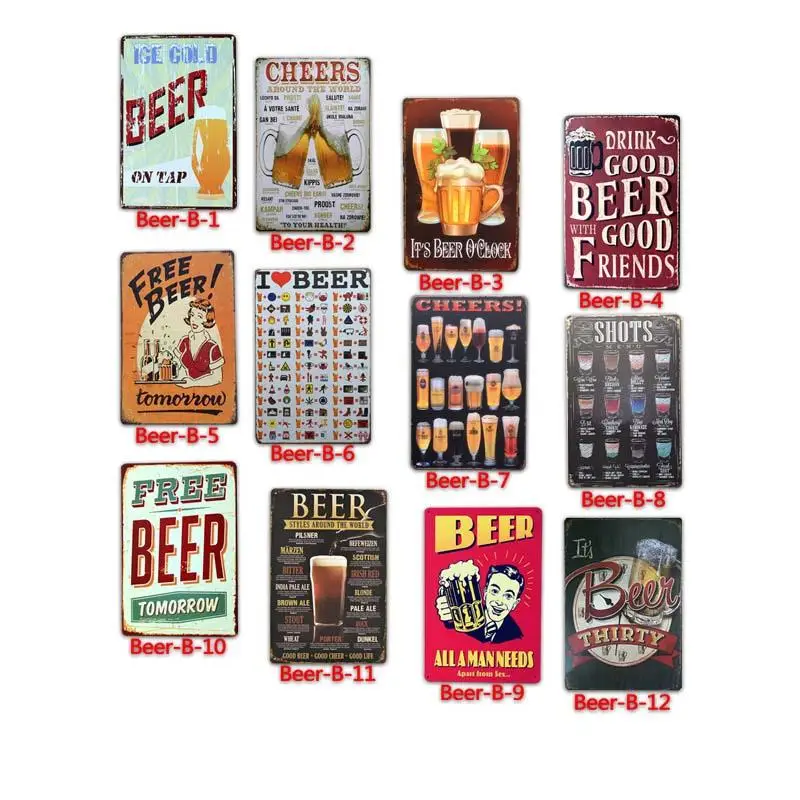 

Tomorrow Free Beer Cheers O'Clock Friends Art Poster Beer Metal Tin Signs Pub Bar Decoration Man Cave Wall Stickers Home Decor