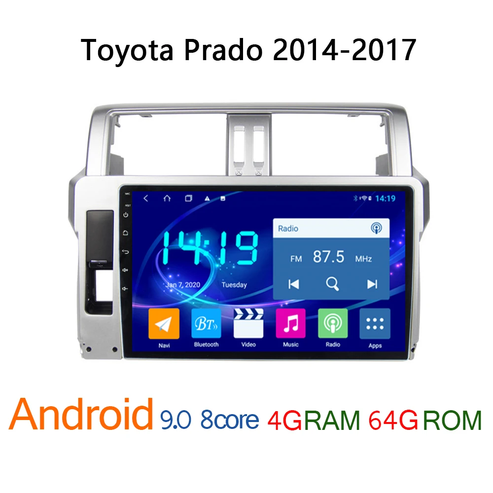 Навигатор GPS 4G+64G для Toyota Prado 2014-2017 автомобильное радио coche DVD мультимедиа плеер авторадио carplay android auto звуковая система Atoto on.
