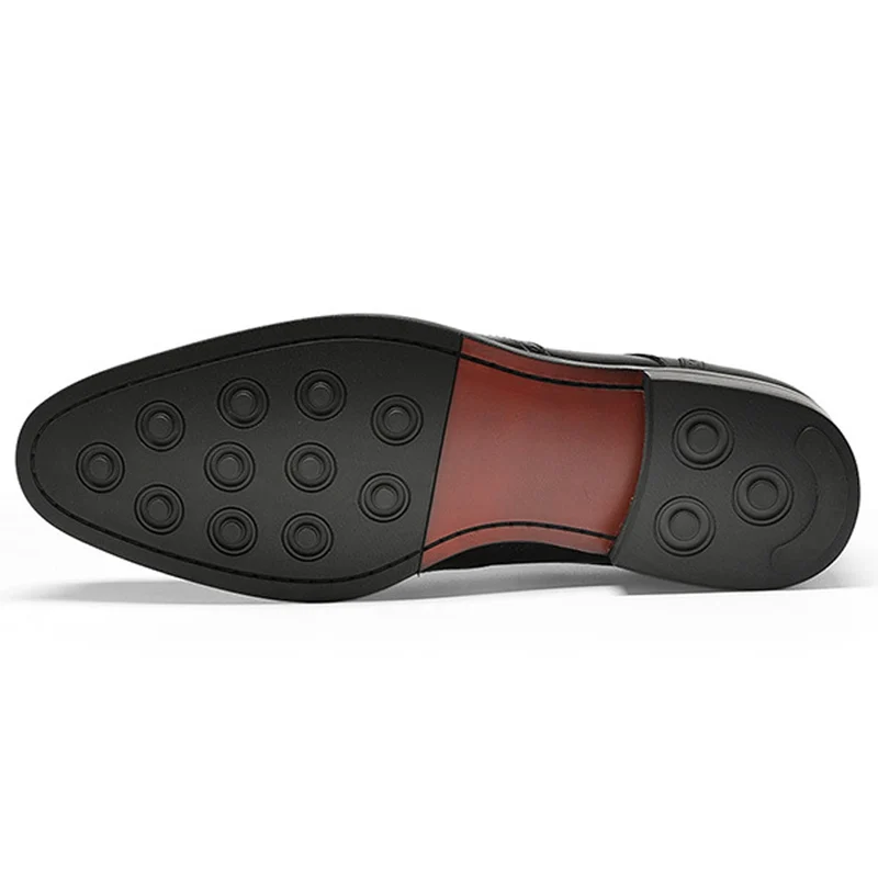 

New British Genuine Leather Man Formal Dress Wingtip Brogues Shoes Pointed Toe Derby Carved Men's Banquet Groom Oxfords HS163