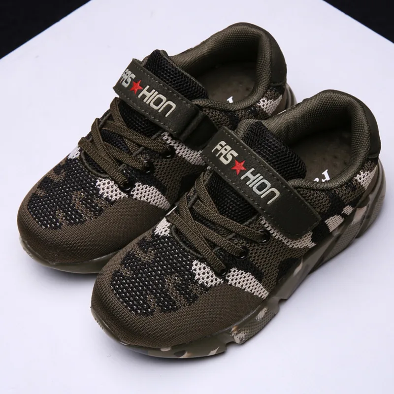 Новинка детская обувь кроссовки для мальчиков камуфляжные детские армейский