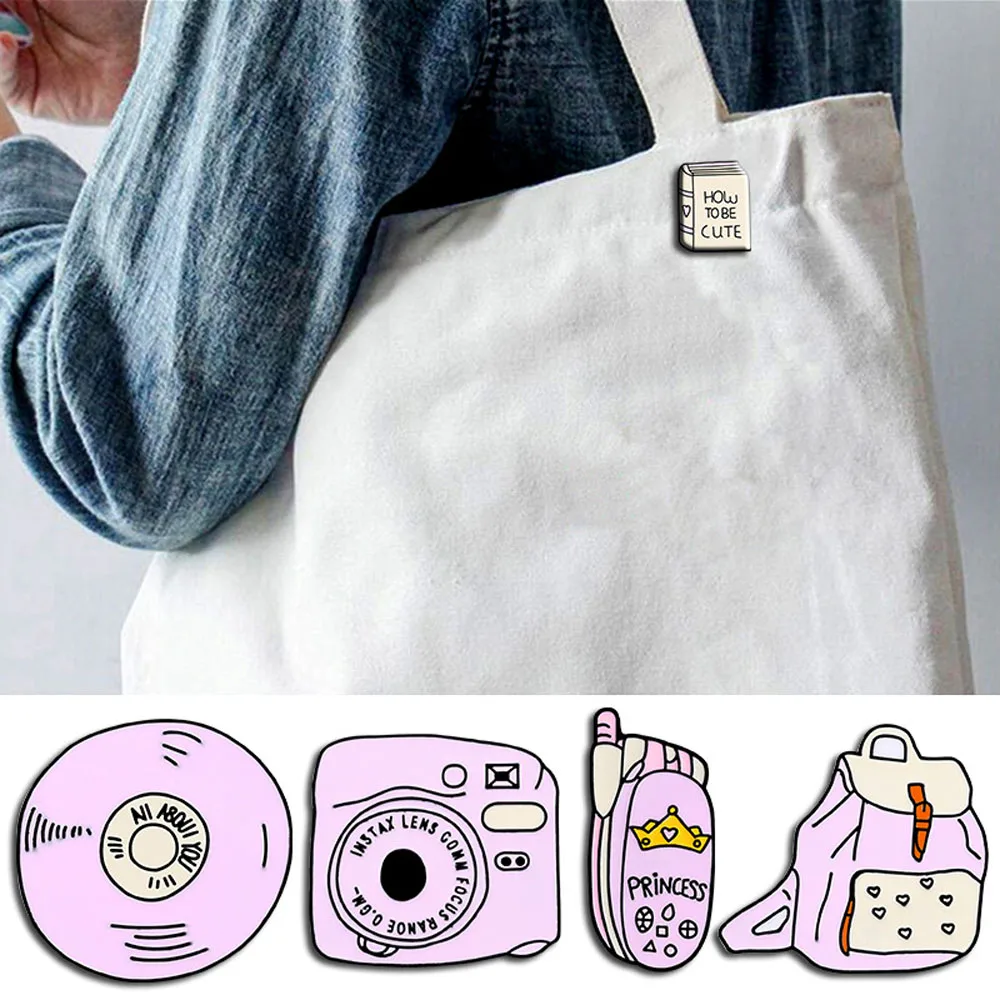 Мультфильм Броши с изображением камеры фри для женщин Радуга цифровая камера