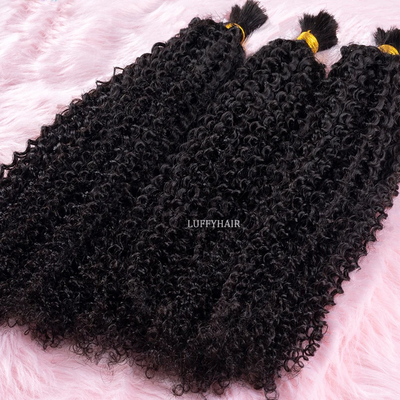 

1/2/3 Bundles No Weft Human Hair Bulk For Crochet Braids Afro Kinky Curly Brazilian Human Hair Bulk 100g/1PCS DHL Fast Shipping