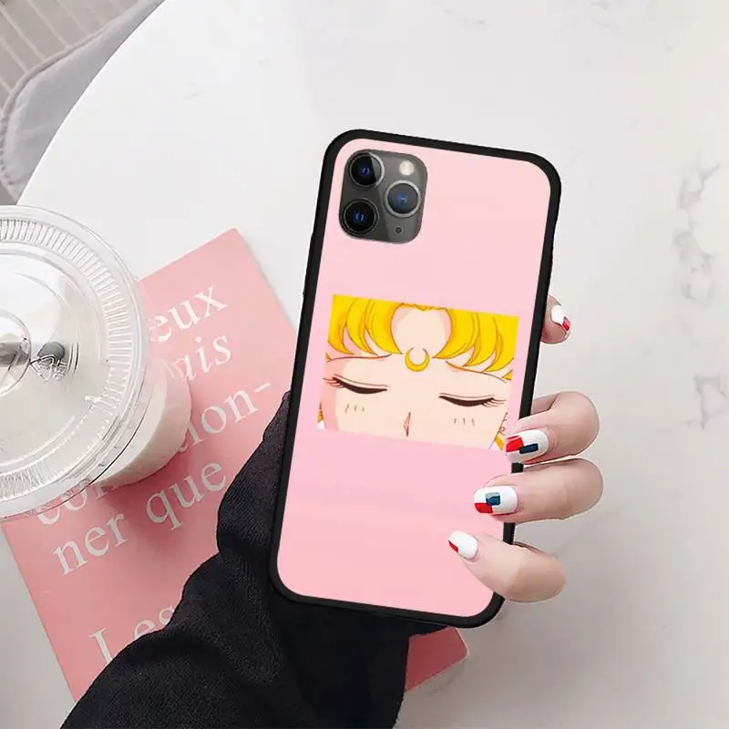 

Cute Cartoon blond girl Moon Phone Case for iPhone 11 12 mini pro XS MAX 8 7 6 6S Plus X 5S SE 2020 XR