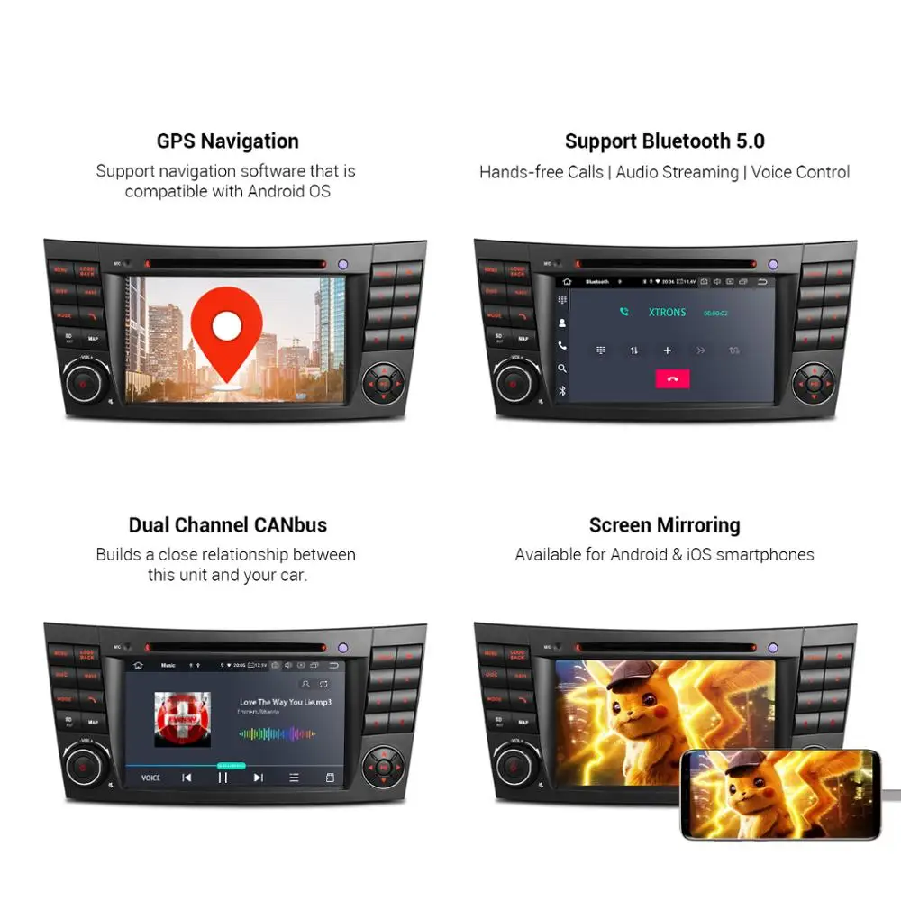 Автомобильный DVD плеер XTRONS PX5 радио с Android 9 0 GPS OBD для Mercedes Benz E Class W211 E200 E220 E240 E270 E280