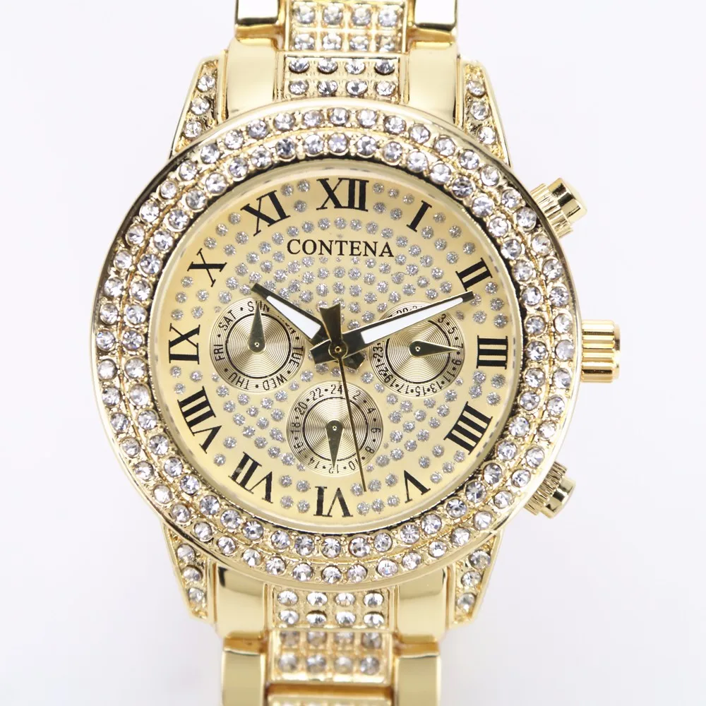 Reloj Mujer, новинка, золотые, серебряные, розовые, золотые, Известный Топ бренд, Роскошные, Contena, женские Стразы, полностью бриллианты, женские часы под платье