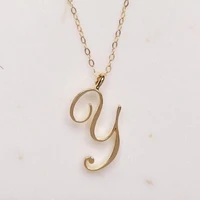 gift cursive english letter y name sign fashion lucky monogram pendant necklace alphabet initial mother friend family jewelry