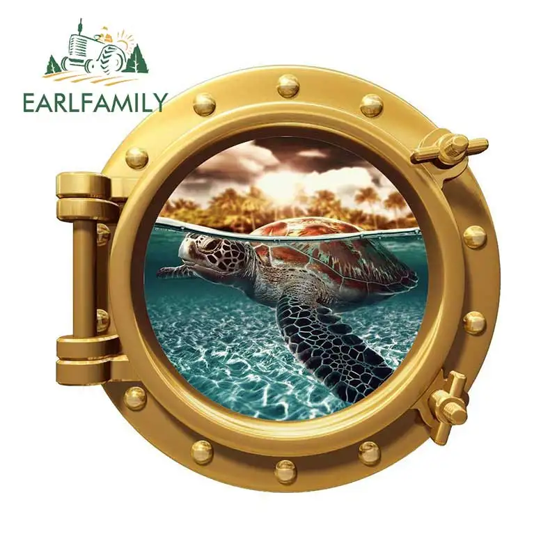 

EARLFAMILY 13 см x 12,5 см для морской черепахи, переводная картинка, виниловая Автомобильная наклейка, модные наклейки, граффити, наклейки, украшени...