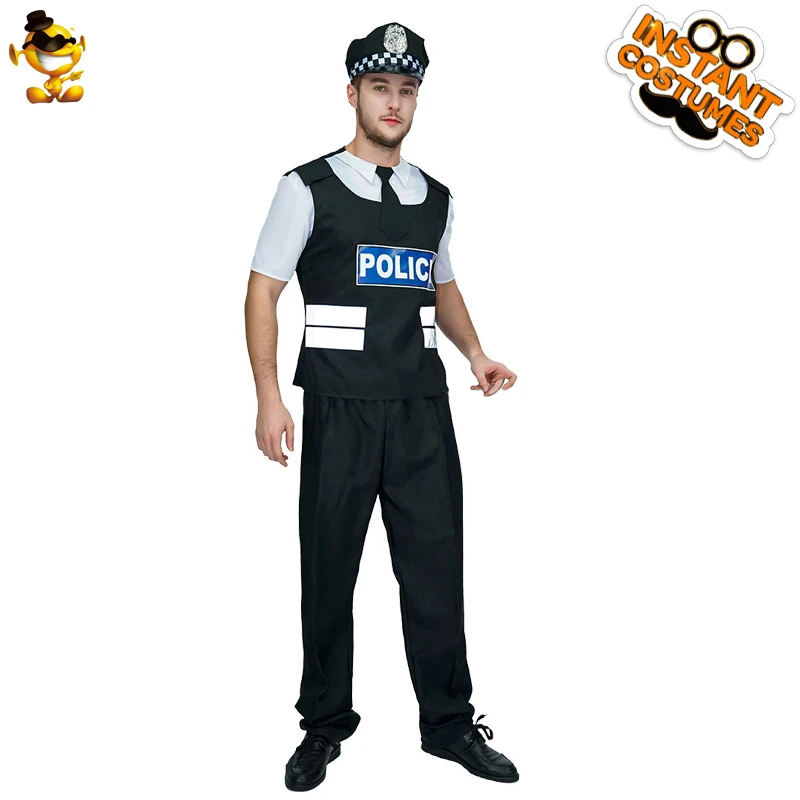 Мужские полицейские костюмы для вечерние ринки КОСПЛЕЙ НАРЯДЫ полицейского на