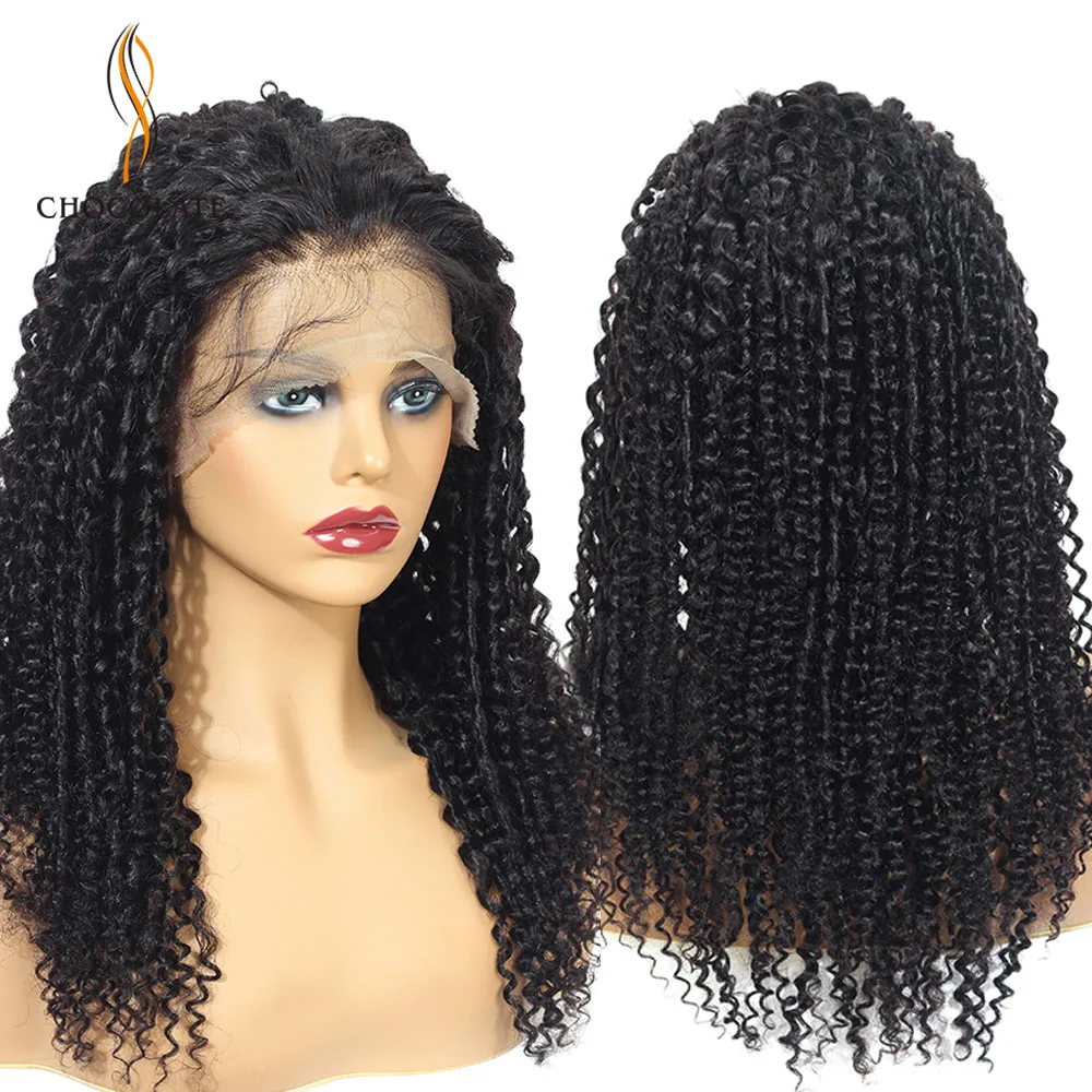 Афро кудрявые вьющиеся человеческие волосы парик без клея полностью на шнуровке