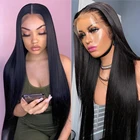 Парики из натуральных волос, 13 х4, парики с детскими волосами бразильские, прямые, с предварительно выщипанными вставками