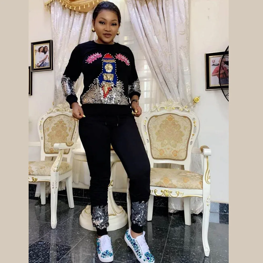 Женская африканская одежда для отдыха Дашики базин уличная из двух частей мода