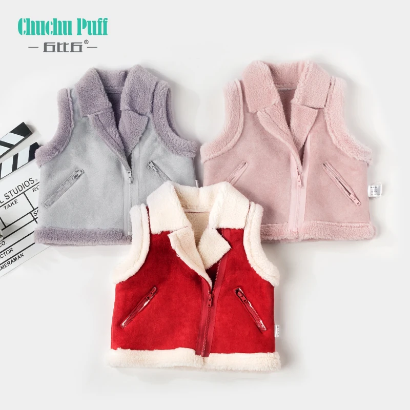 Детский замшевый жилет на молнии зимний для девочек 2020 вязаный малышей хлопковый
