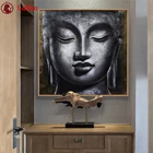 Алмазная вышивка, абстрактное искусство, черно-белая статуя Будды, религия 5D, алмазная живопись, Алмазная мозаика, рукоделие