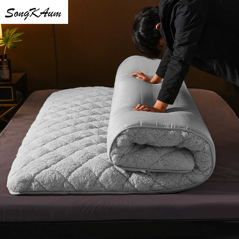 Высококачественный матрас SongKAum из овечьей шерсти однотонный утолщенный теплый