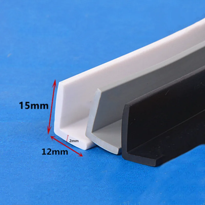 Custom Rubber Angle Corner Protecor Edge Encloser Shield Collision Avoidance Gasket L Strip 12x15mm Black Odd