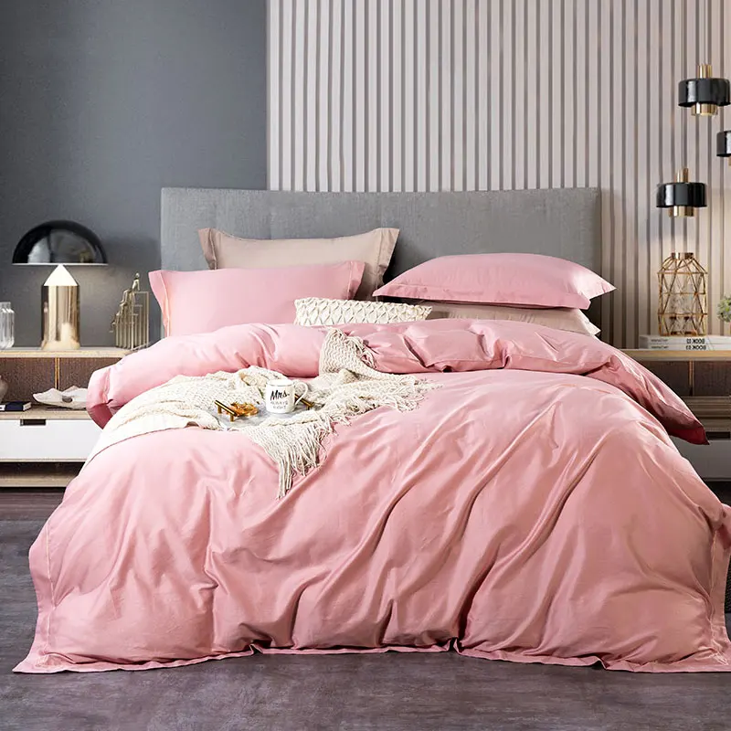 

pure color solid luxury Hotel 100% Egyptian Cotton Bedding Sets Queen King Duvet Cover Bed/Flat Sheet Fitted Long staple cotton