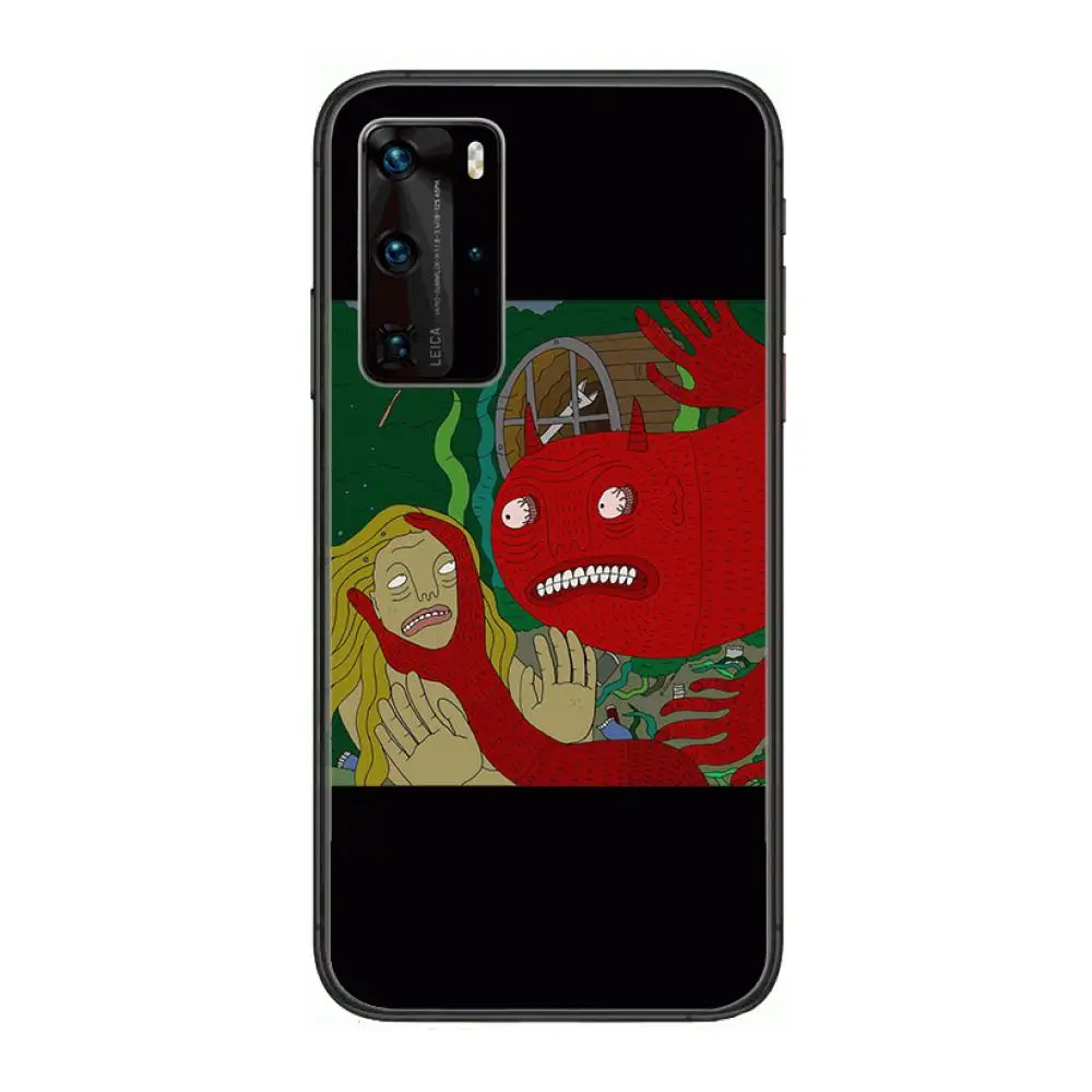 

Devil and woman style Phone Case For Huawei P 40 30 20 10 9 8 Lite E Pro Plus Black Etui Coque Painting Hoesjes comic fashion