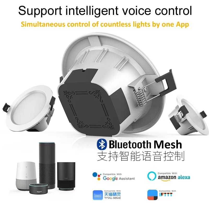 

Led downlight RGBCW 5w smartBT Mesh Bluetooth 9w intelligent recessed spot lamp voice control alexa google IFTTT