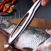stainless steel fish scales scraping graters fast remove fish cleaning peeler scraper fish bone tweezers kitchen accessorie tool